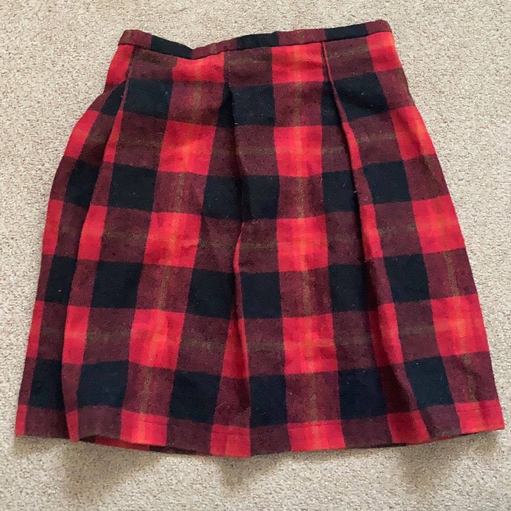 wool plaid skirt